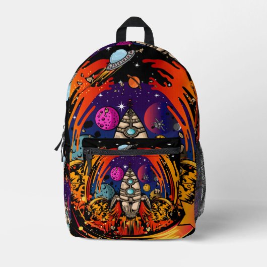 ontploffing van ruimteschip bedrukte rugzak (Voorkant)