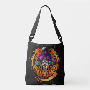 ontploffing van ruimteschip crossbody tas