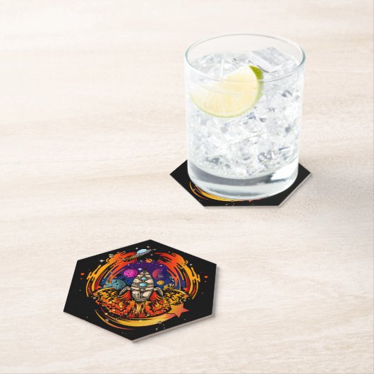 ontploffing van ruimteschip kartonnen onderzetters (Insitu)