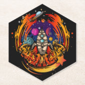 ontploffing van ruimteschip kartonnen onderzetters (Voorkant)