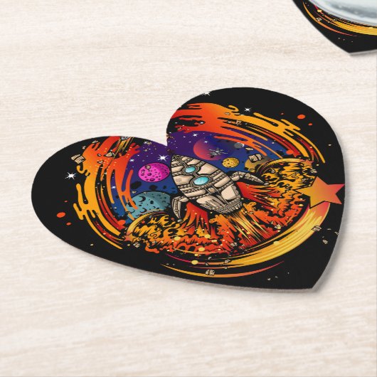 ontploffing van ruimteschip kartonnen onderzetters (Gekanteld)