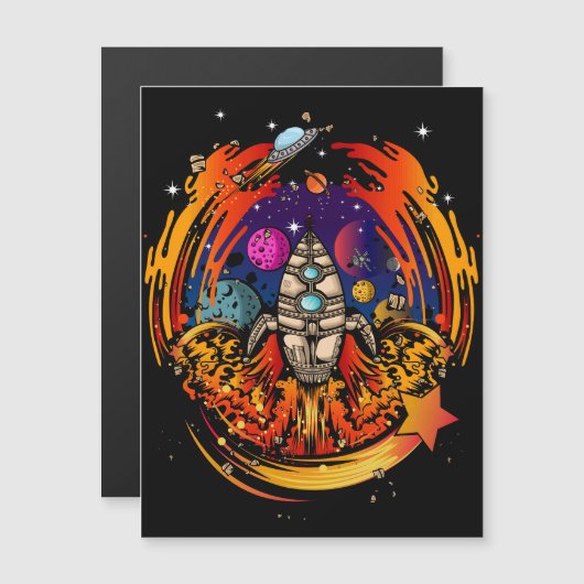 ontploffing van ruimteschip magnetische uitnodiging (Voorkant / Achterkant)