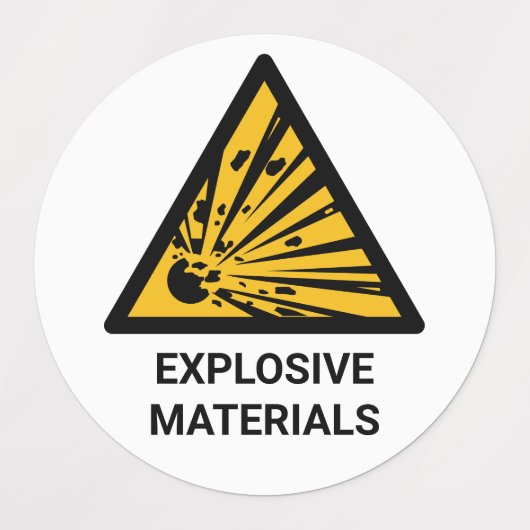 Ontploffingsgevaar, waarschuwing voor explosieven labels (Design 1)