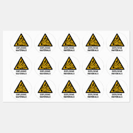 Ontploffingsgevaar, waarschuwing voor explosieven labels