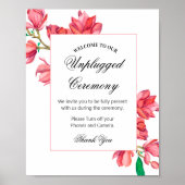 Ontplofte Ceremonie Roze Witte Bloem Teken Poster (Voorkant)