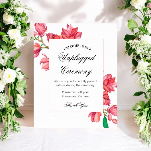 Ontplofte Ceremonie Roze Witte Bloem Teken Poster