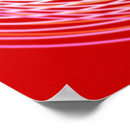 Ontplofte moonvorm, koraal, donkerrood poster (Hoek)