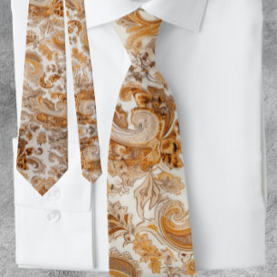 Ontplofte Paisley Patroon Bloemenperzik Stropdas