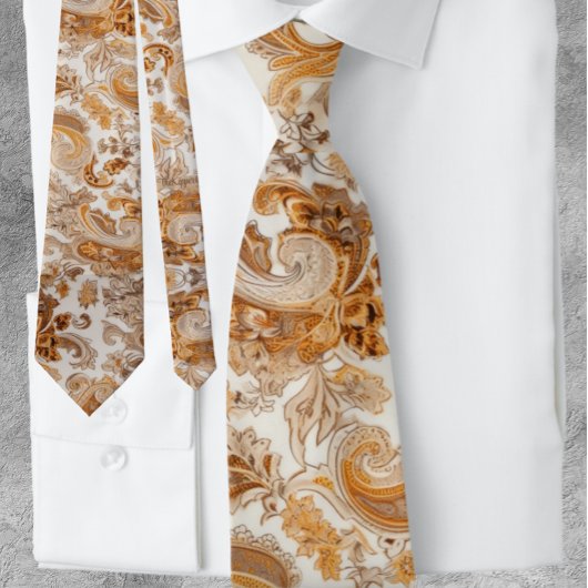 Ontplofte Paisley Patroon Bloemenperzik Stropdas