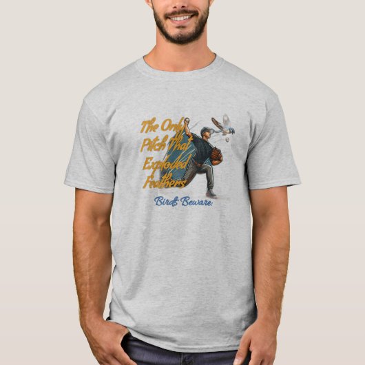 Ontplofte veren, grappig honkbal t-shirt (Voorkant)