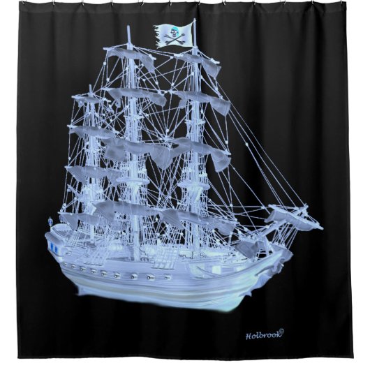 ONTPLooide PIRATENSCHIP Douchegordijn (Voorkant)