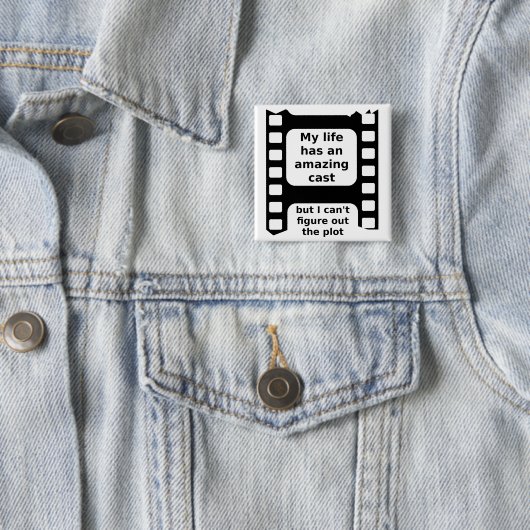 Ontrafel de plot grappige knop badge vierkante button 5,1 cm (In situ)