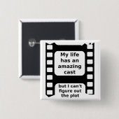 Ontrafel de plot grappige knop badge vierkante button 5,1 cm (Voorkant /achterkant)