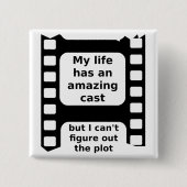 Ontrafel de plot grappige knop badge vierkante button 5,1 cm (Voorkant)