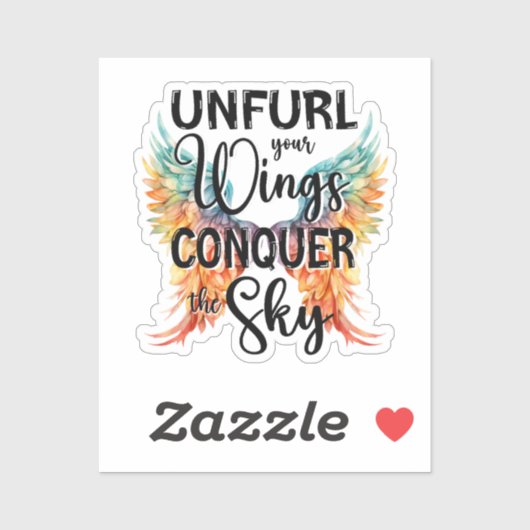 Ontrollen je Vleugels Verover de Hemel, Angel Wing Sticker (Vel)