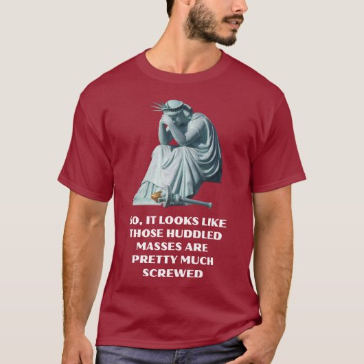 Ontroostende Vrijheidsbeeld -Immigranten T-shirt (Voorkant)