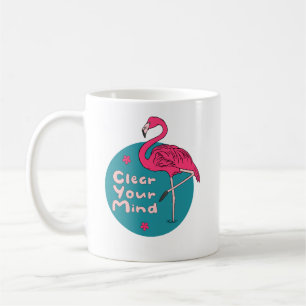Ontruim uw geest Kawaii prachtige roze flamingo Koffiemok