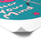 Ontruim uw geest Kawaii prachtige roze flamingo Poster (Hoek)