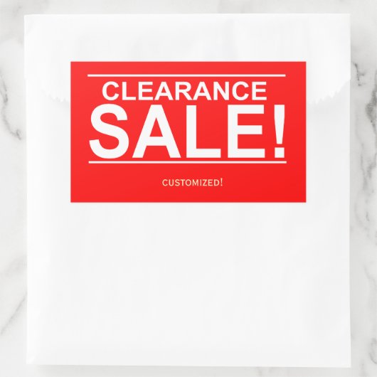 Ontruiming verkoop rode stickers (Tas)