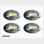 Ontslaan van volledige breedband-Stickers Ovale Sticker (Vel)