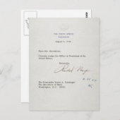 Ontslagbrief van Richard M. Nixon van 1974 Briefkaart (Voorkant / Achterkant)