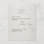 Ontslagbrief van Richard M. Nixon van 1974 Briefkaart (Voorkant)