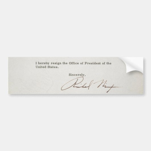 Ontslagbrief van Richard M. Nixon van 1974 Bumpersticker (Voorkant)