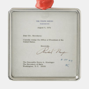 Ontslagbrief van Richard M. Nixon van 1974 Metalen Ornament
