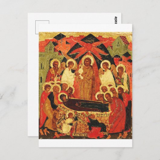 Ontslapen van de Moeder Gods orthodoxe icoon Briefkaart (Voorkant / Achterkant)