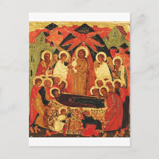 Ontslapen van de Moeder Gods orthodoxe icoon Briefkaart (Voorkant)