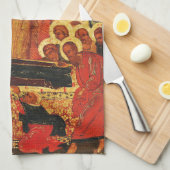 Ontslapen van de Moeder Gods orthodoxe icoon Theedoek (Quarter Fold)