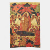Ontslapen van de Moeder Gods orthodoxe icoon Theedoek (Verticaal)