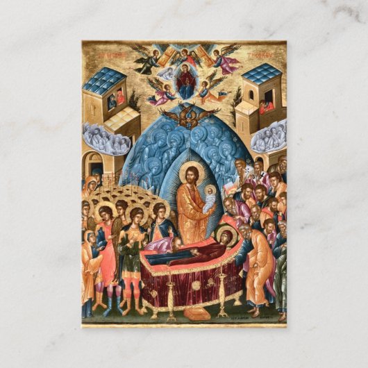 Ontslaping van de Theotokos Funeral Prayer Kaart Plaatskaartje (Voorkant)