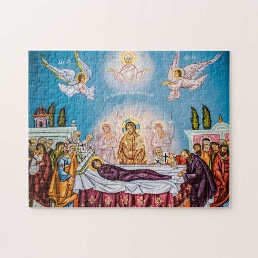 Ontslaping van het icoon van Theotokos (Maagd Mari Legpuzzel (Horizontaal)