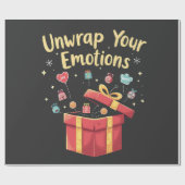 Ontsluit je emoties Kerstmis Geestelijke Gezondhei Cadeaupapier (Vlak)