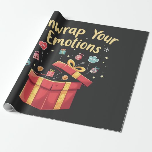 Ontsluit je emoties Kerstmis Geestelijke Gezondhei Cadeaupapier (Uitgerold)