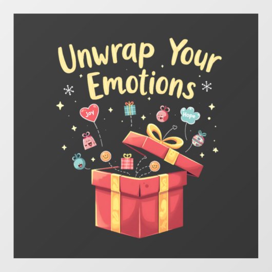 Ontsluit je emoties Kerstmis Geestelijke Gezondhei Raamsticker (Vel)