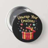 Ontsluit je emoties Kerstmis Geestelijke Gezondhei Ronde Button 7,6 Cm (Voorkant /achterkant)