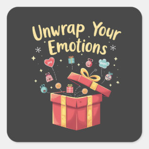 Ontsluit je emoties Kerstmis Geestelijke Gezondhei Vierkante Sticker