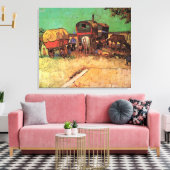 Ontsluiting van zigeuners met caravans canvas afdruk (Insitu (Woonkamer))