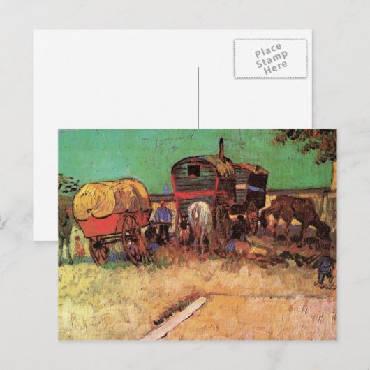 Ontsluiting van zigeuners met caravans door Van Go Briefkaart (Voorkant / Achterkant)