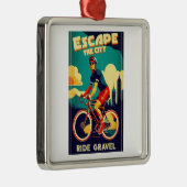 Ontsnap aan de stadsrit Gravel Fietsen Metalen Ornament (Rechts)