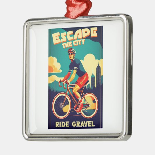 Ontsnap aan de stadsrit Gravel Fietsen Metalen Ornament (Links)