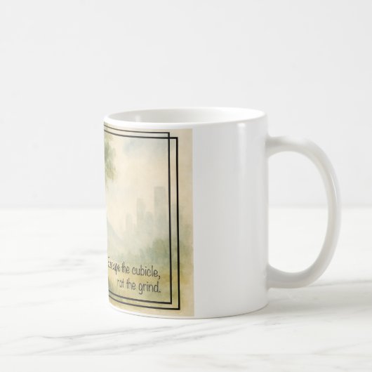 Ontsnap aan het Cubicle Digital Nomad Remote Work Koffiemok (Rechts)