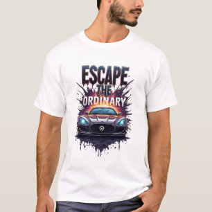 Ontsnap Gewone Neon Sportauto Snelheid Kunst T-shirt