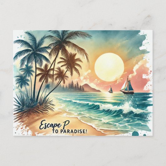 Ontsnap naar het paradijs! briefkaart (Voorkant)