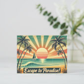 Ontsnap naar het paradijs! briefkaart (Staand voorkant)