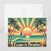 Ontsnap naar het paradijs! briefkaart (Voorkant / Achterkant)
