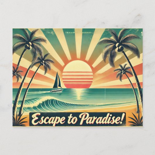 Ontsnap naar het paradijs! briefkaart (Voorkant)