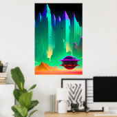 Ontsnap naar Mars Stad Sci-Fi Fantasie Poster (Thuiskantoor)